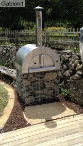 gabion base to pizza oven