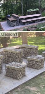 gabion outdoor seating area
