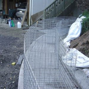 gabion curved wall set out
